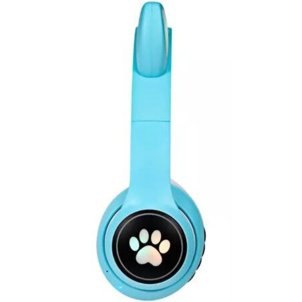 Fone Bluetooth Orelha De Gato Led Colorido (AZUL)