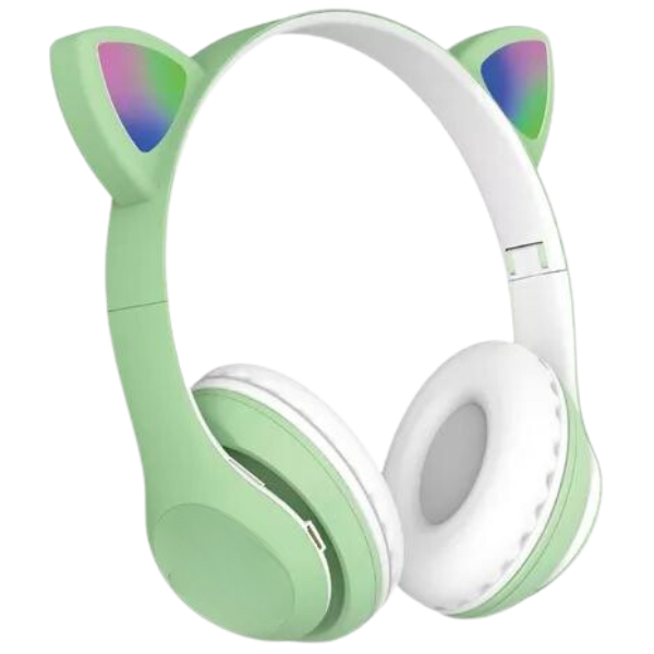 Fone Bluetooth Orelha De Gato Led Colorido (VERDE)