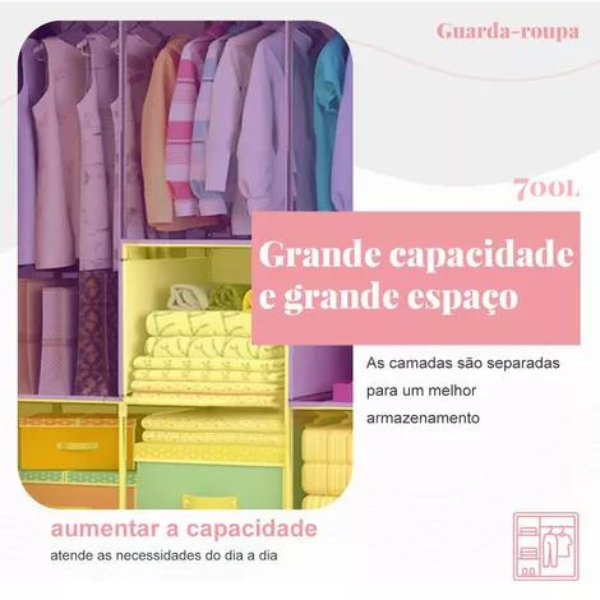 Organizadores de Roupa Dobrável 2 Portas Armário