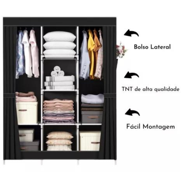 Organizadores de Roupa Dobrável 2 Portas Armário