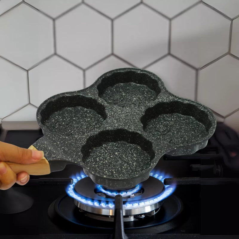 Panela Antiaderente Frigideira 4 Em 1 Para Panquecas Ovos e