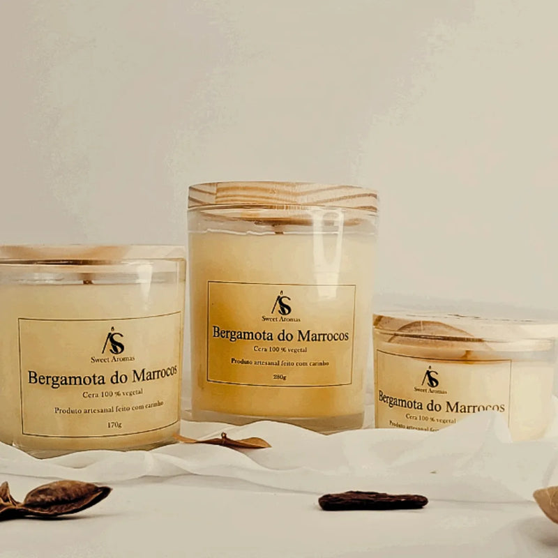 Vela Aromatica Artesanal Perfumada - Bergamota do Marrocos