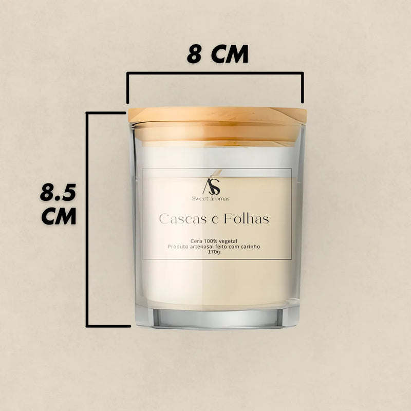 Vela Aromatica Artesanal Perfumada - Cascas e Folhas