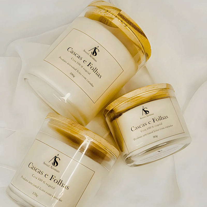 Vela Aromatica Artesanal Perfumada - Cascas e Folhas