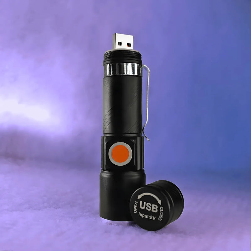 Lanterna Recarregável USB Luz Negra UV