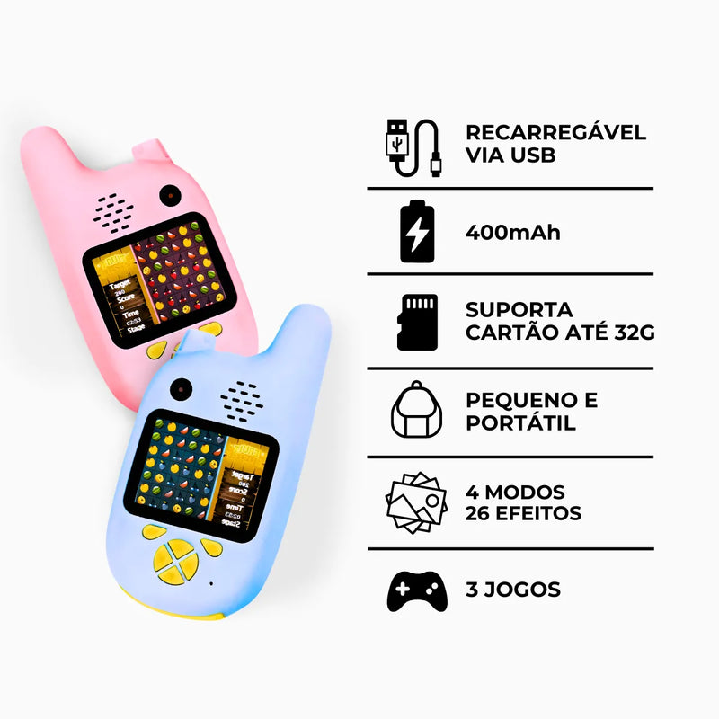 Walkie Talkie Infantil Com Câmera Digital Para Crianças Par