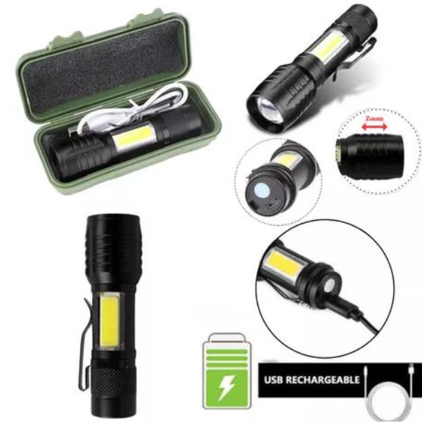 Lanterna Recarregável Luz Negra Uv Resistente a Água