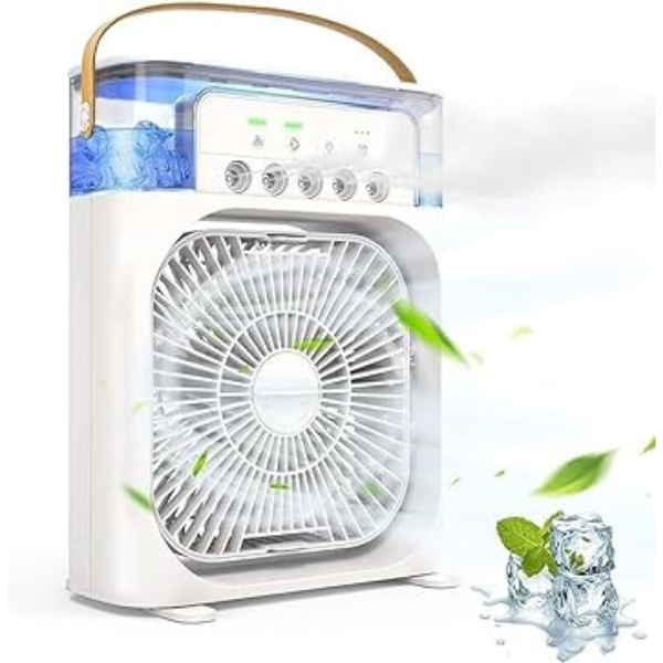 Ventilador Portátil de Mesa Mini Ar Condicionado Umidificado